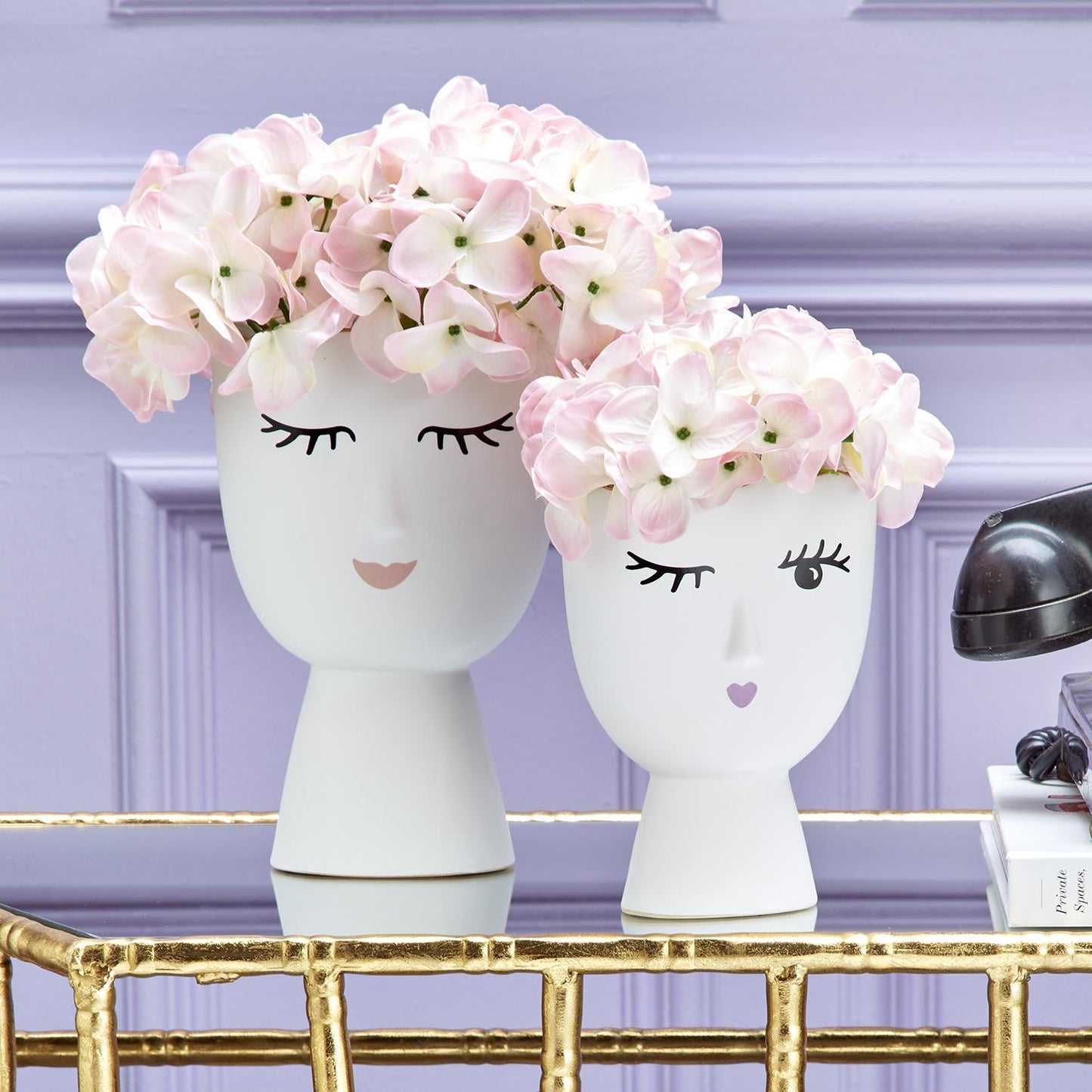 Coquette Face Porcelain Vases