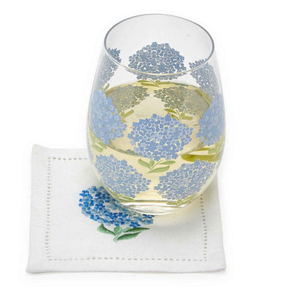 Embroidered Hydrangea Cotton Cocktail Napkins – Set of 6 (Garden Party Essentials)