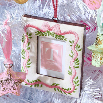 Embroidered Keepsake Hanging Frame Ornament – 3 Assorted Designs