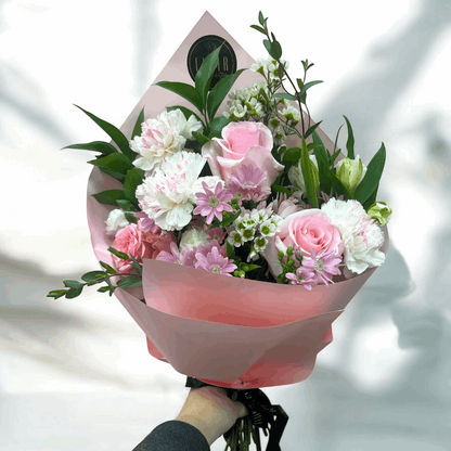 Pretty in Pink Bouquet Wrap – Luxury Coquette Flowers Wrapped in Soft Pinks