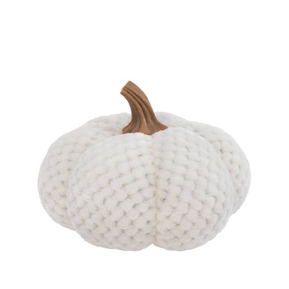 7.75" Cream Plush Pumpkin Fall Autumn Décor - Flair Flower Bar & Studio