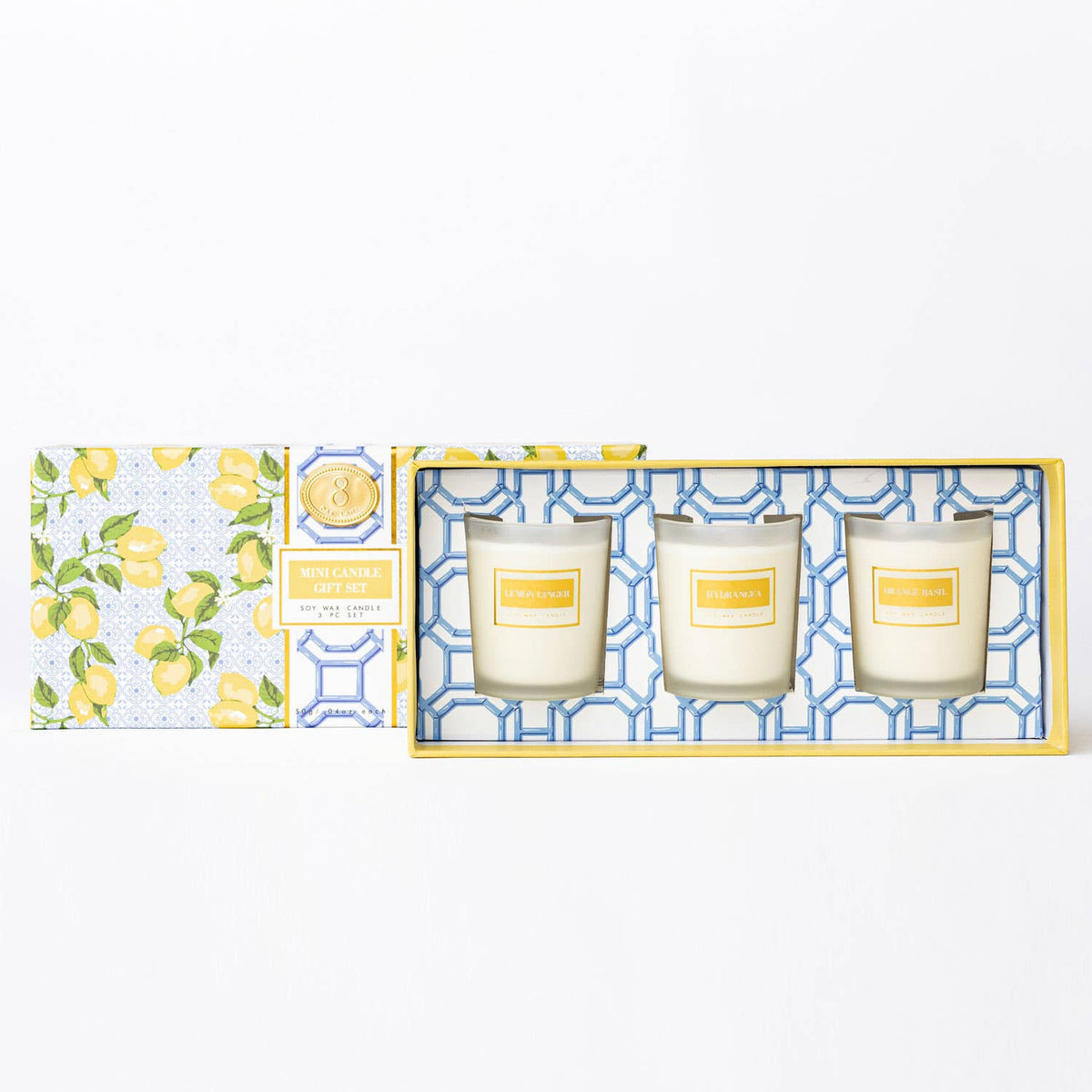 Lemon Trellis 3-Piece Soy Votive Candle Gift Set