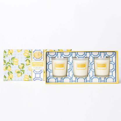 Lemon Trellis 3-Piece Soy Votive Candle Gift Set