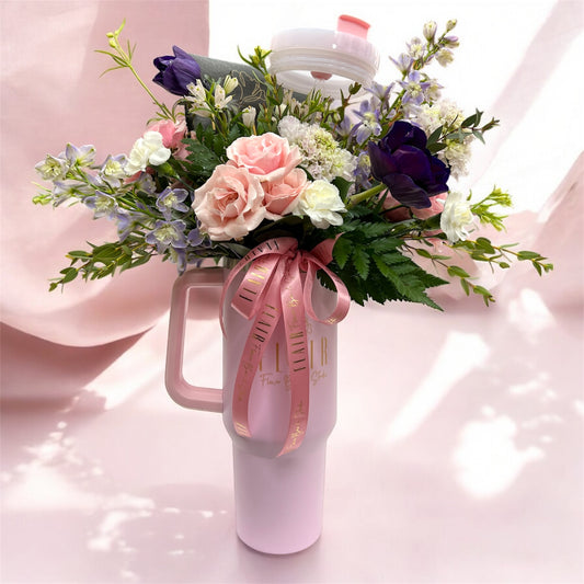 Bloom and Sip Tumbler Arrangement
