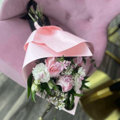 Pretty in Pink Bouquet Wrap – Luxury Coquette Flowers Wrapped in Soft Pinks