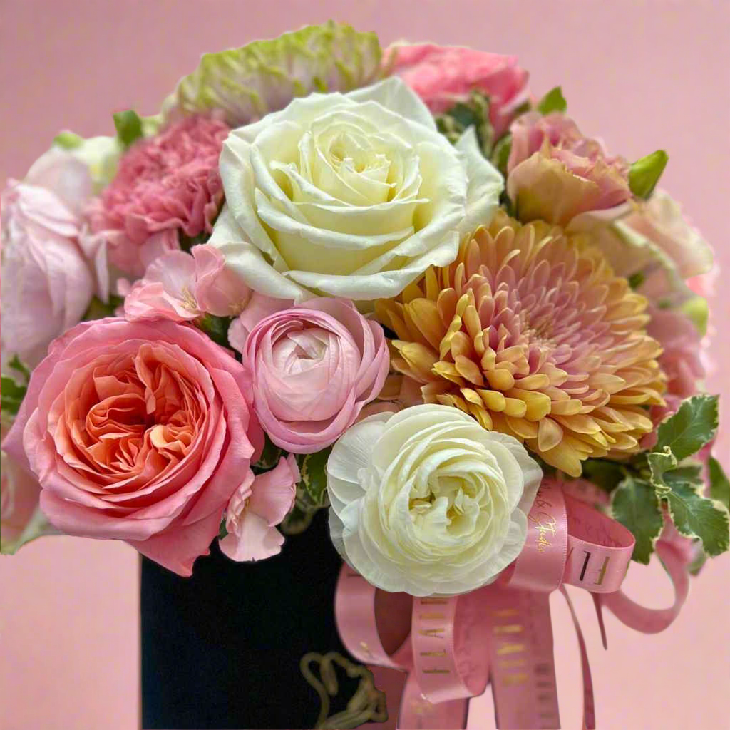 Luxe Noir Flower Box Arrangement - Designer's Choice