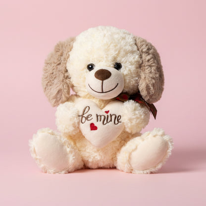 Valentine's Day Plush Bear & Dog Duo - 9" Stuffed Animals with Hearts - Flair Flower Bar & Studio