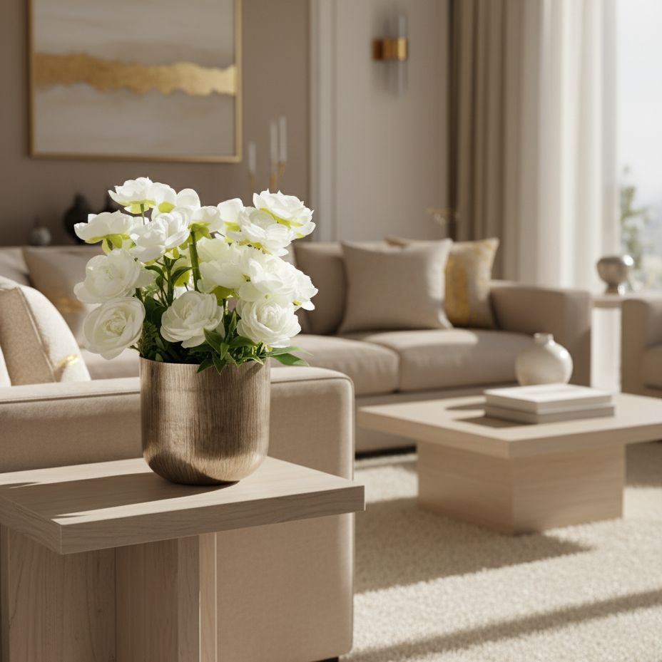 Antique Gold Planters – Elegant Water-Tight Metal Pots