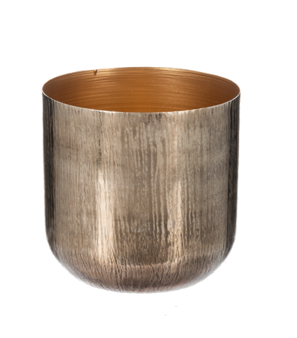 Antique Gold Planters – Elegant Water-Tight Metal Pots