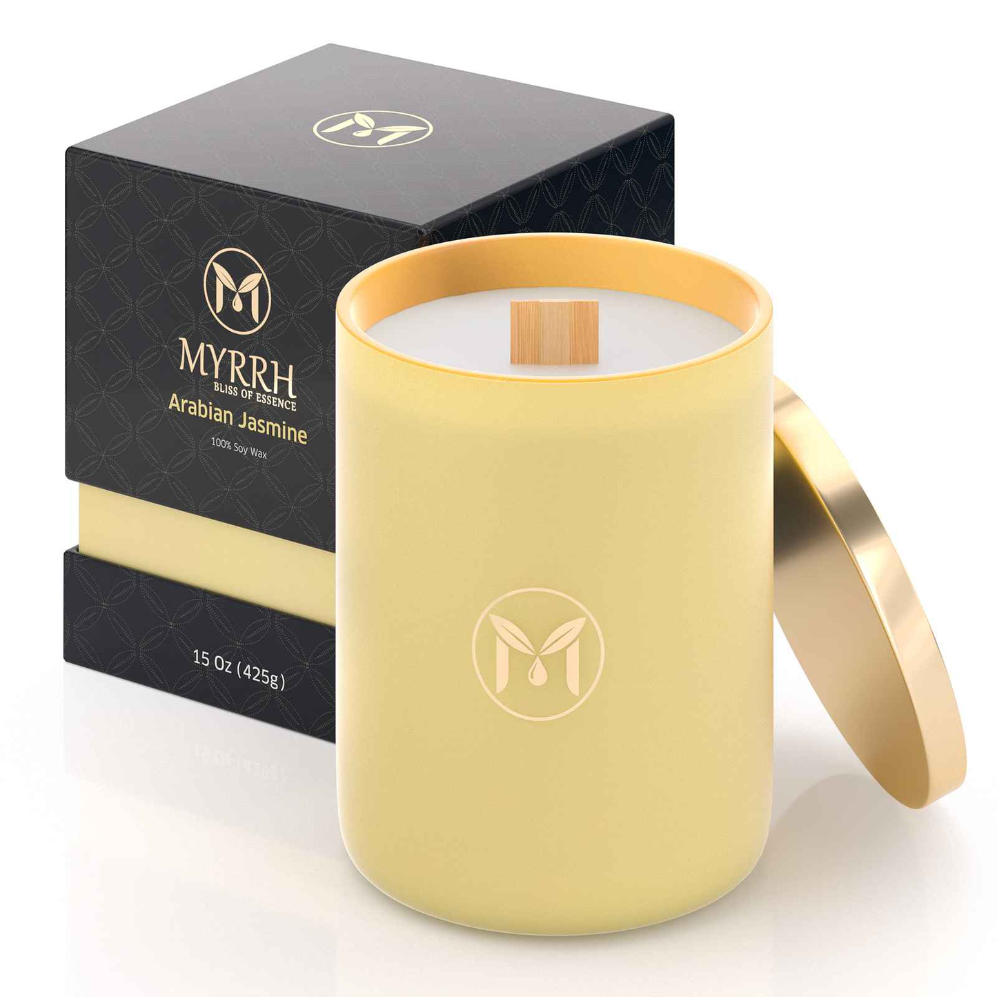 Arabian Jasmine 100% Soy Wax Crackling Wood Wick Candle - Flair Flower Bar & Studio