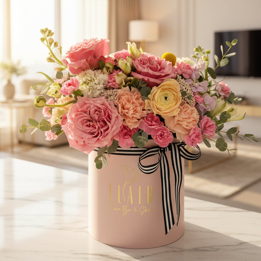 La Fleur Luxury Flower arrangement in a decorative box | Flair Flower Bar - Florence, Kentucky, Cincinnati