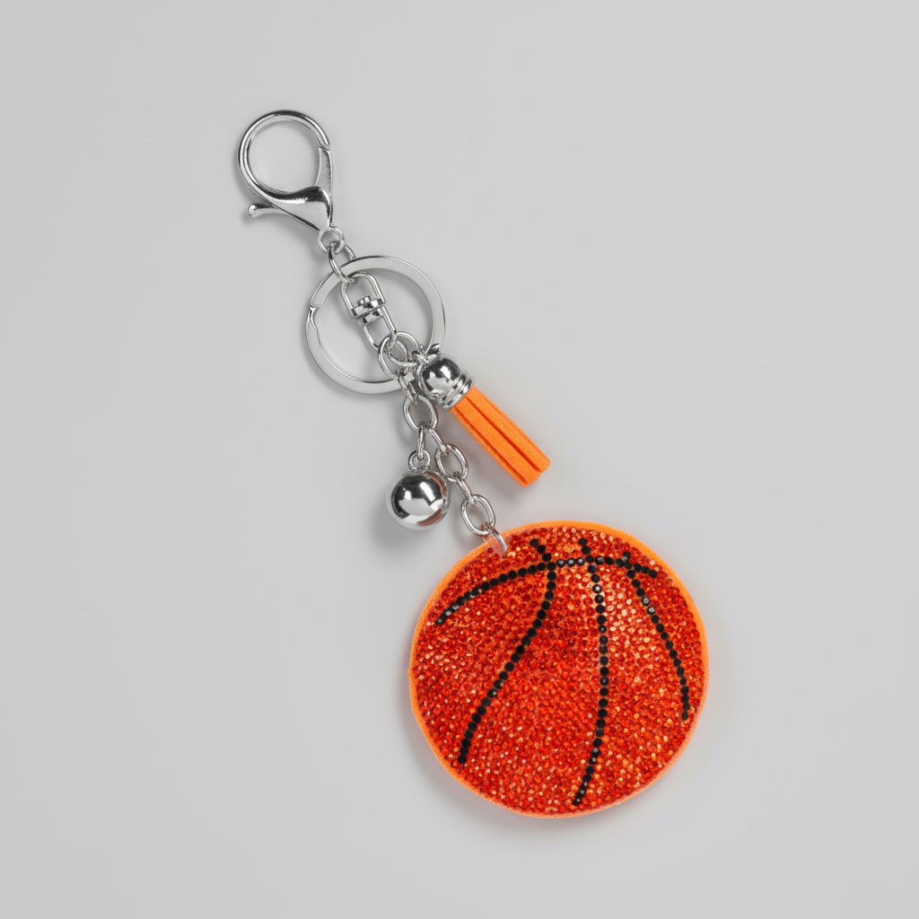 Sports Bling Key Ring Collection – Baseball, Football, Soccer, Volleyball & Basketball