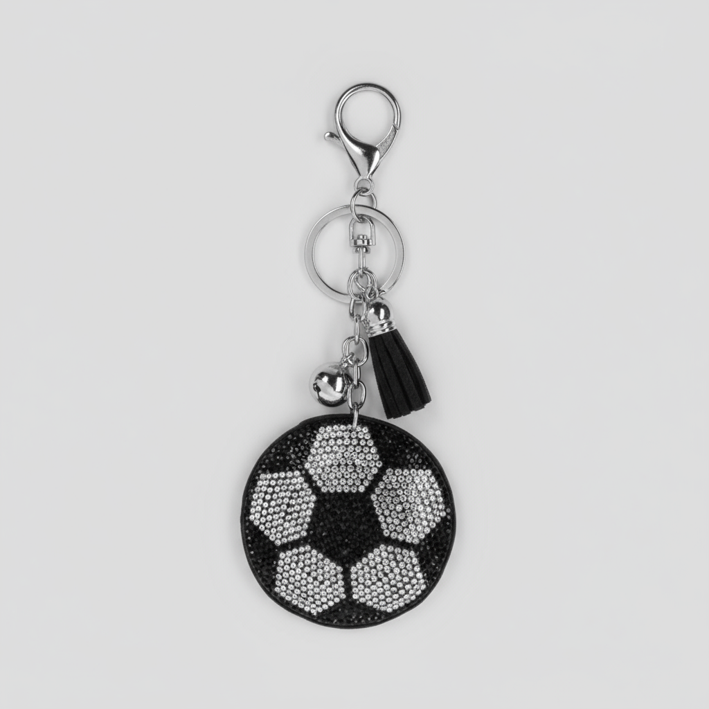 Sports Bling Key Ring Collection – Baseball, Football, Soccer, Volleyball & Basketball