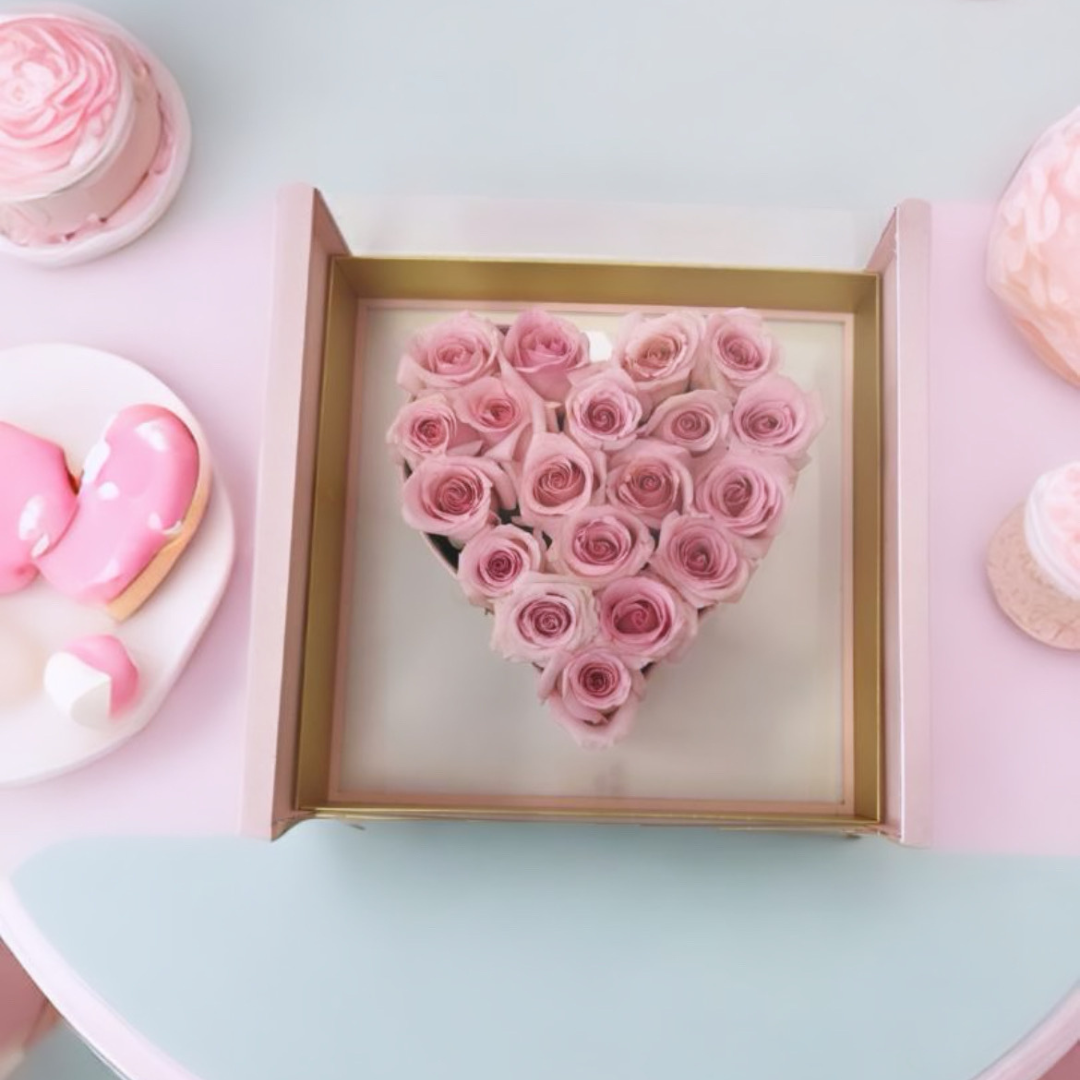 The Blooming Heart Box Rose Arrangement