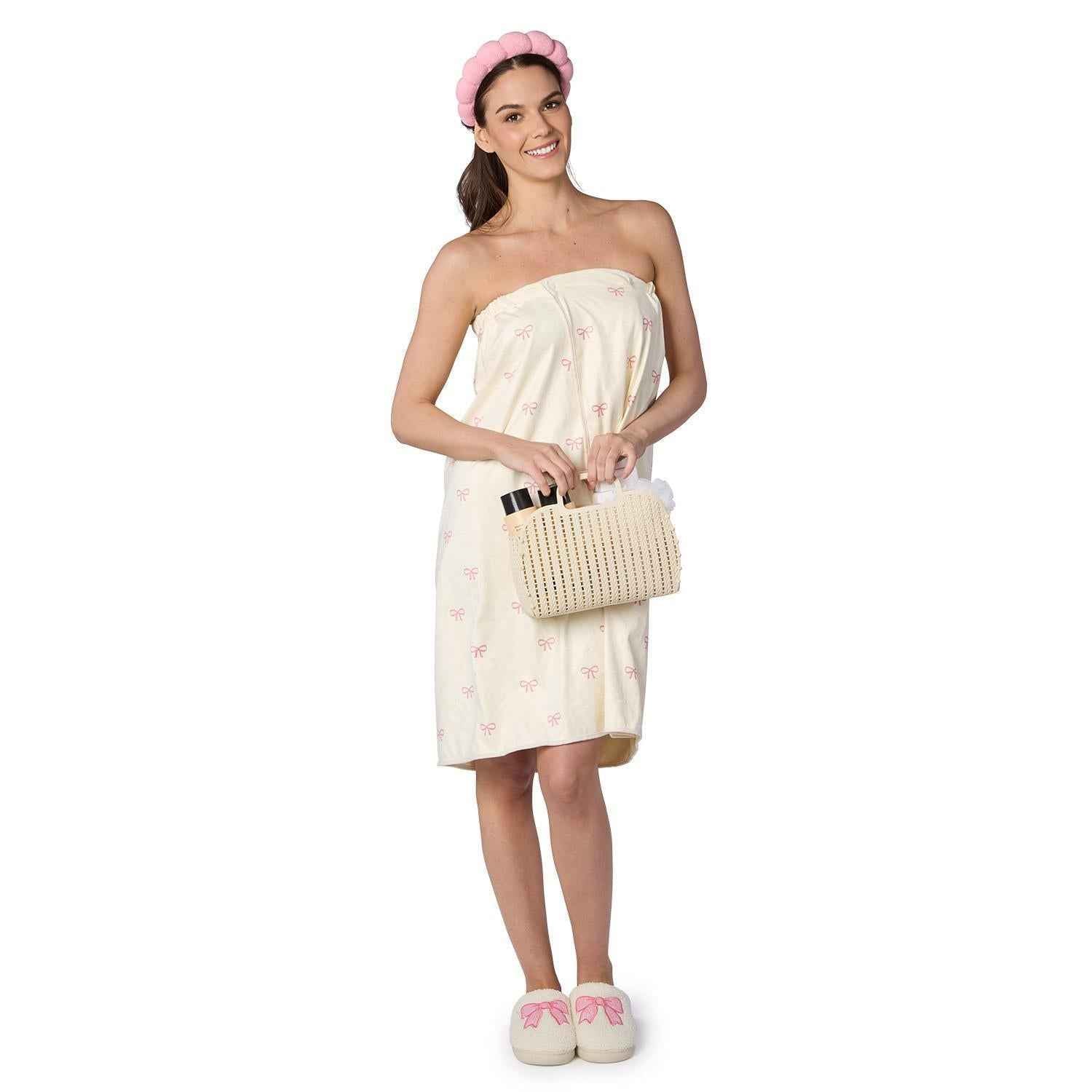 Bow Headband and Wrap Towel Set