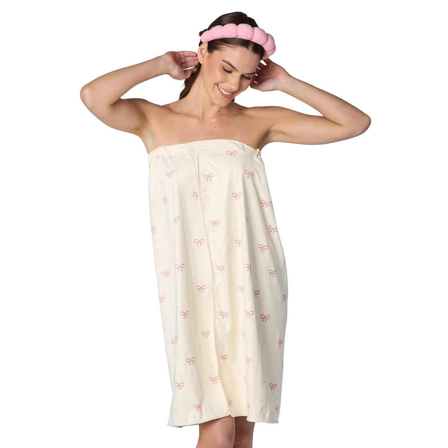 Bow Headband and Wrap Towel Set