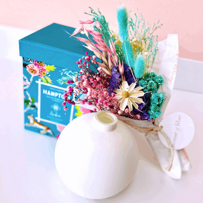 Bright & Beautiful-Candle and Dried Bouquet Gift Set Bundle - Flair Flower Bar & Studio