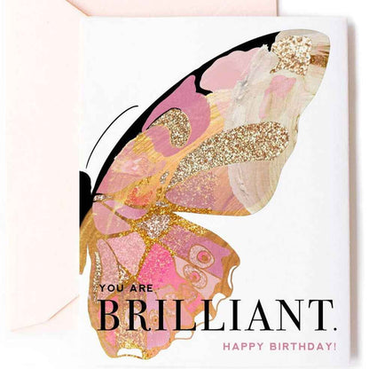 Brilliant Butterfly, Stylish Happy Birthday Greeting Card