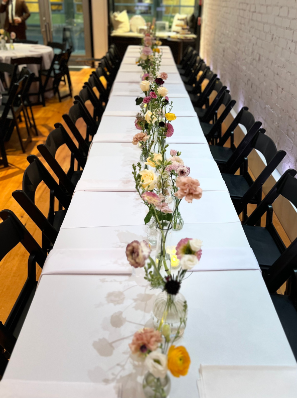 Budvase table scape Cincinnati Flair Flower Bar 