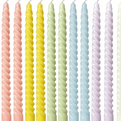 Candy Colored-10 Inch Spiral Taper Candles - Flair Flower Bar & Studio