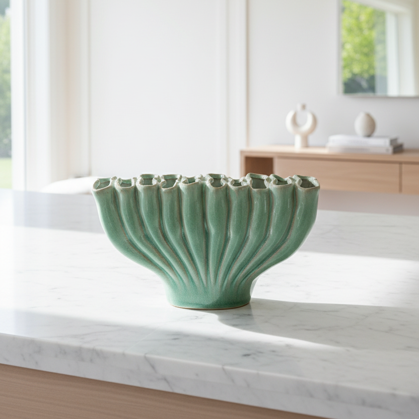 Ceramic Banyan celadon glaze vases by Two's Company for nationwide shipping by Flair Flower Bar in Florence, Kentucky