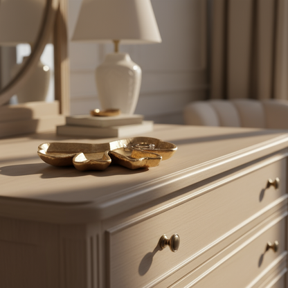 Bow Trinket Tray – Gold or Pink/Gold | Elegant Cast Iron Decorative Tray