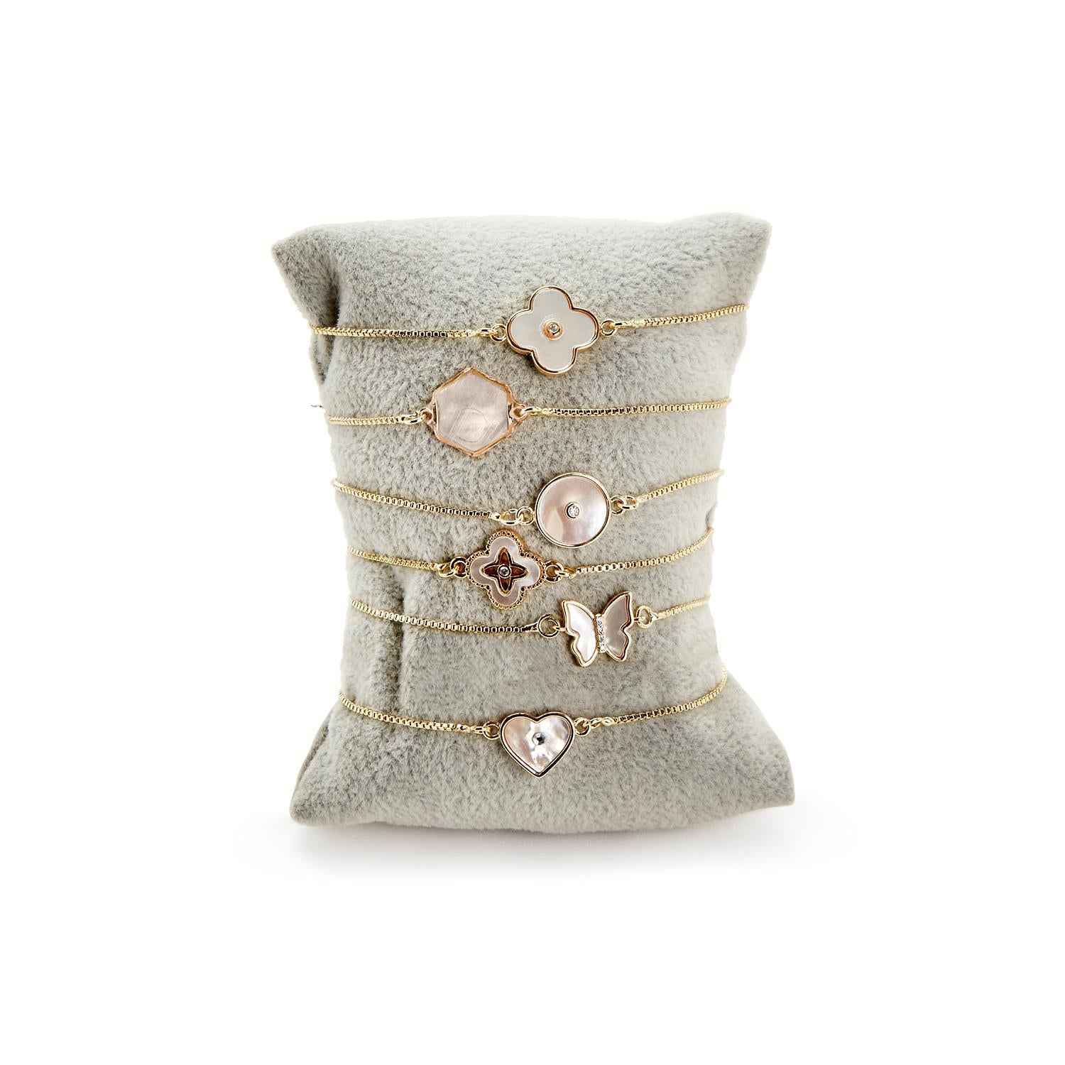Pearlescent Adjustable Rhinestone Bracelet