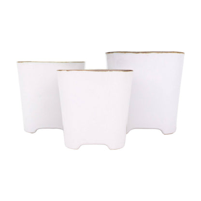 Crest White and Gold Planters - Flair Flower Bar & Studio