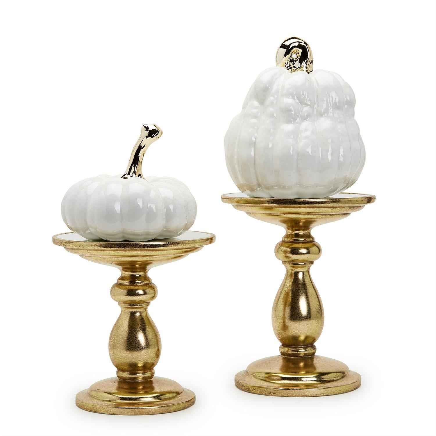 Decorative Pedestal Centerpieces with Removeable Mirror Insert - Flair Flower Bar & Studio