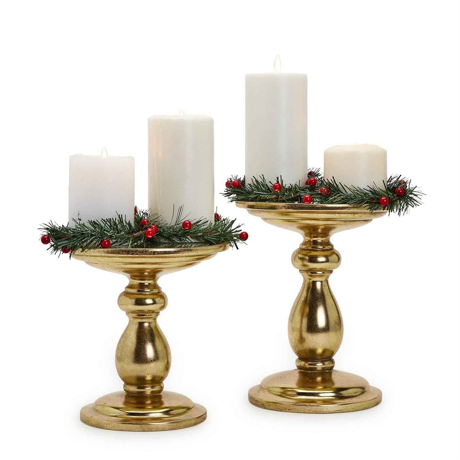 Decorative Pedestal Centerpieces with Removeable Mirror Insert - Flair Flower Bar & Studio