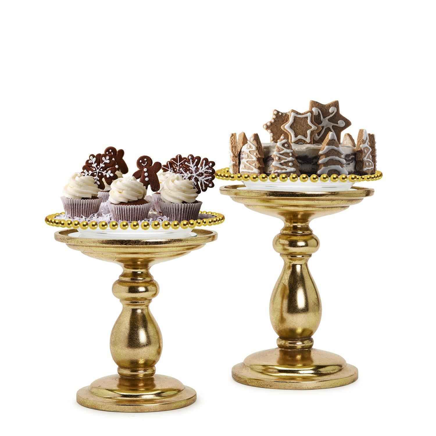 Decorative Pedestal Centerpieces with Removeable Mirror Insert - Flair Flower Bar & Studio