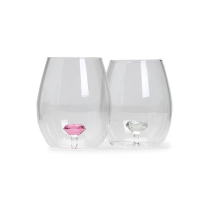 Diamond Stemless Wine Glass - Flair Flower Bar & Studio