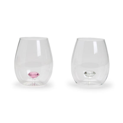 Diamond Stemless Wine Glass - Flair Flower Bar & Studio