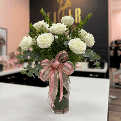 Dozen Rose Vase Arrangement - Flair Flower Bar & Studio