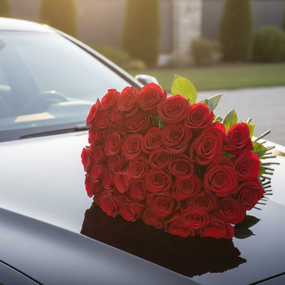 Bouquet of red roses for engagement or anniversary for pickup or delivery in Cincinnati by Flair Flower Bar