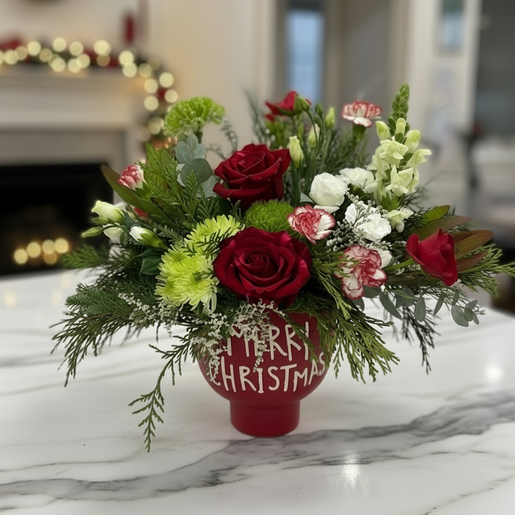 Merry & Bright Holiday Floral Arrangement