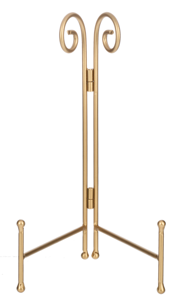 Gold Plateholder Stand with Swirls Display