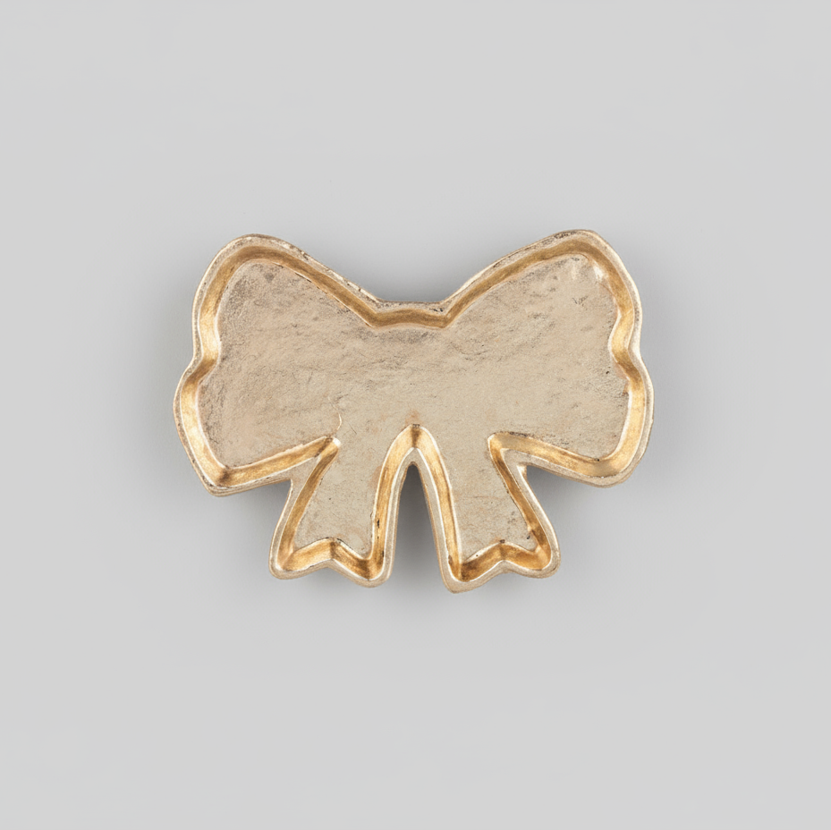 Bow Trinket Tray – Gold or Pink/Gold | Elegant Cast Iron Decorative Tray