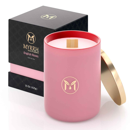 English Roses 100% Soy Wax Crackling Wood Wick Candle