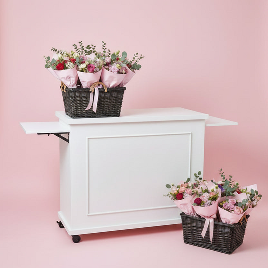 Luxury White Bar Cart Rental