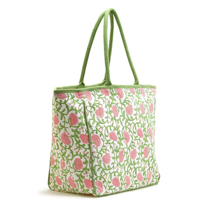 Floral Block Printed Tote Bag Assorted 3 Patterns - Cotton Canvas - Flair Flower Bar & Studio