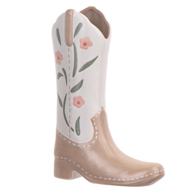 Floral Cowboy Boot Vase