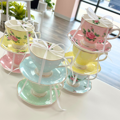 Floral Tea Cup and Saucer Set - Flair Flower Bar & Studio