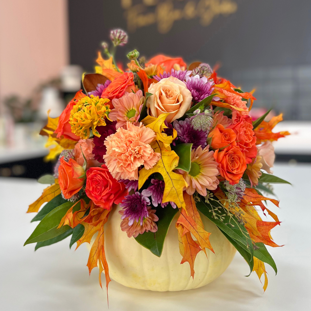 Real Pumpkin Thanksgiving Flower Arranging Workshop-November 22