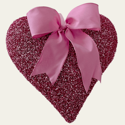 Glitter Hearts with Pink Bows - Flair Flower Bar & Studio