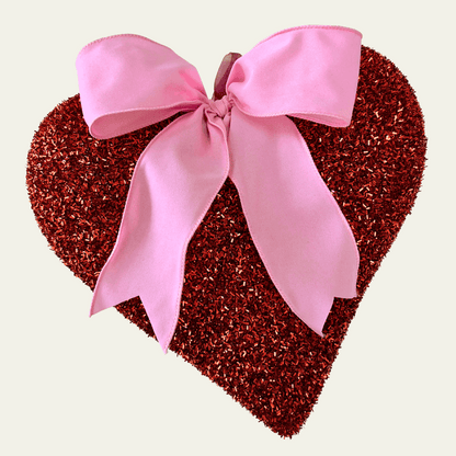 Glitter Hearts with Pink Bows - Flair Flower Bar & Studio