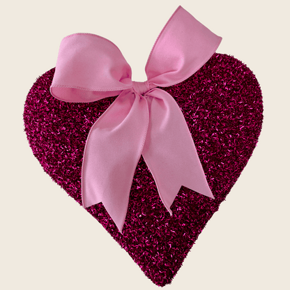 Glitter Hearts with Pink Bows - Flair Flower Bar & Studio