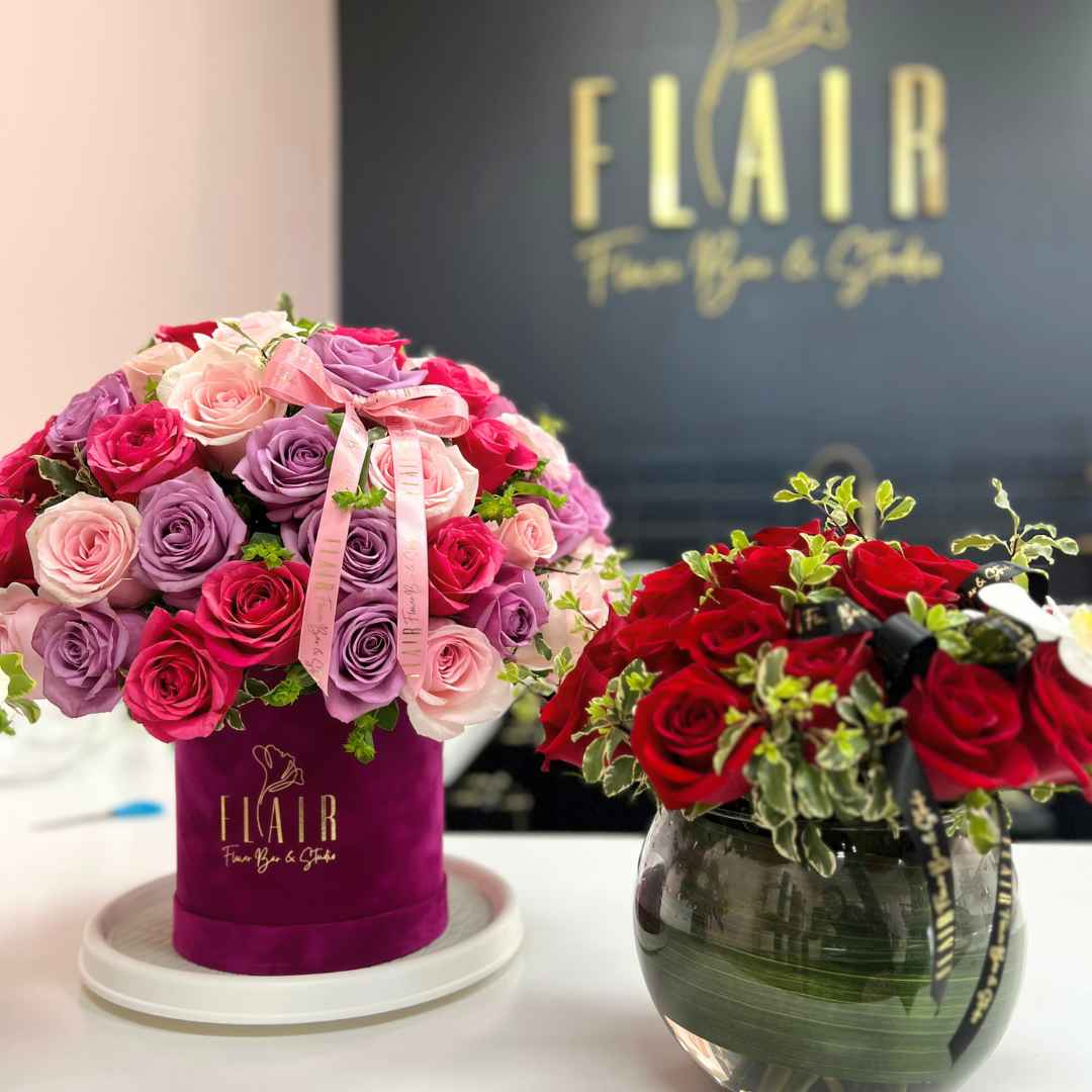 Grande Fleur Velvet Box Arrangement- Designer's Choice - Flair Flower Bar & Studio