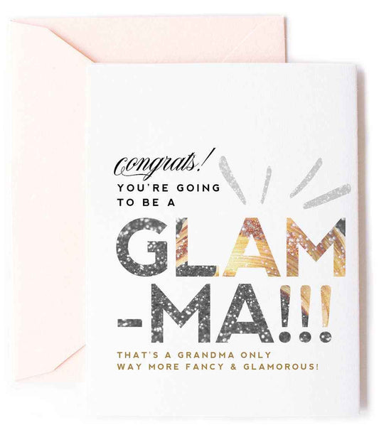 Grandma Glamma, New Baby Greeting Card and Celebration Card - Flair Flower Bar & Studio