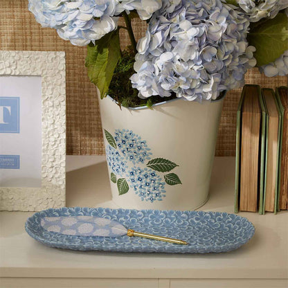 Hydrangea Blue Metal Cachepots – Elegant Indoor Planters